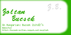 zoltan bucsek business card